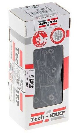 Саморез ШСГМ 3,5х55 (200 шт) - коробка с окном ( 0,514 кг) | 102133 Tech-KREP