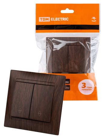 Выключатель на 2 направления кл. 10А венге "Лама" | SQ1815-0407 TDM