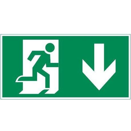 Знак Vault SST "Выход вниз" 200х400мм VARTON V4-EM-00.2040.ADV-0005 VARTA