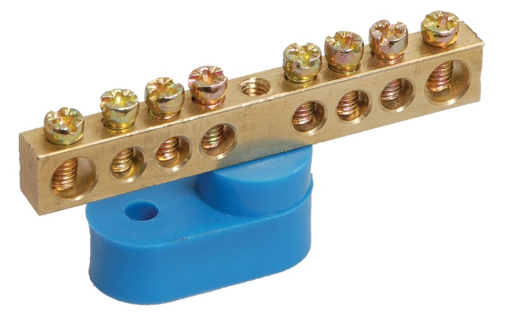 Шина PE "земля" на одном угловом изоляторе ШНИ-6х9-8-У1-Ж | YNN10-69-8C1-K05 IEK