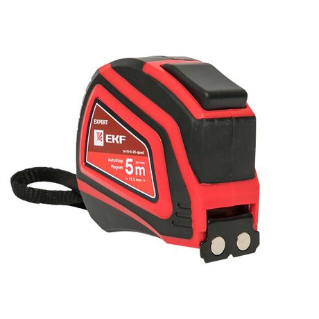 Рулетка измерительная РС-10 (5 м х 25 мм) Autostop Магнит EKF Expert | rs-10-5-25-quad