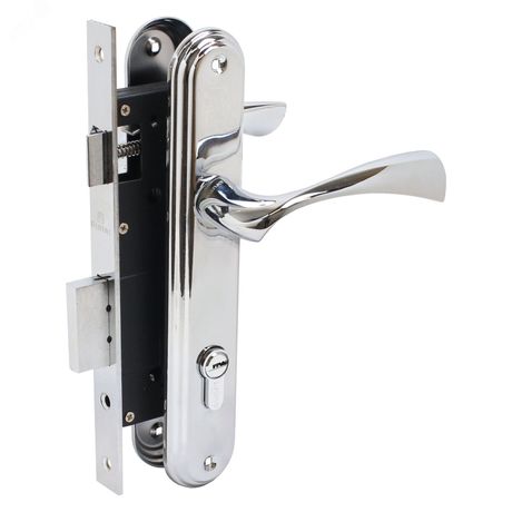 Замок врезной БУЛАТ ЗВ4-1.03.04 НОМОС хром 5 перф.кл. с/руч - 13963 ПТК