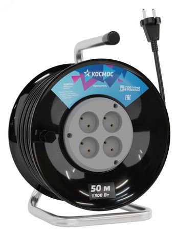 Удлинитель КОСМОС рамка 6А 1 гн ПВС 2*0,75 30м - YPKsm30m-1g(6A)