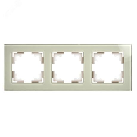 Рамка трехместная горизонтальная, стекло, серия Катрин, дымчатый Stekker - GFR00-7003-07 49035 FERON