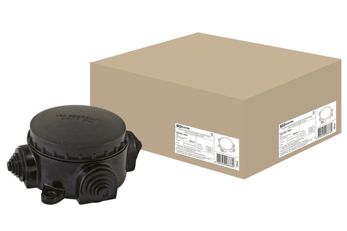 Коробка распределительная электромонтажная КЭМ 1-10-3М о/п D72 мм IP44, 3-х рожк. (карболит) | SQ1401-1001 TDM