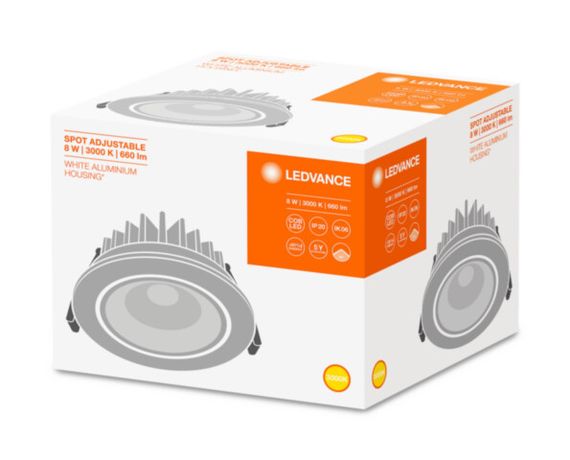Светодиодный светильник ДВО-8Вт 3000K 660Лм IP20 белый LEDVANCE | 4058075126848 Osram