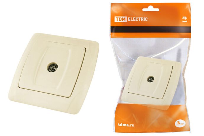 Розетка телевизионная простая (0-2400МГц, "мама") сл. кость "Онега" | SQ1805-0052 TDM