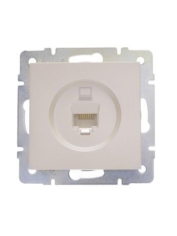 Розетка компьютерная 1-м СП Vesna механизм жемчуж./бел. перламутр LEZARD 742-3088-139