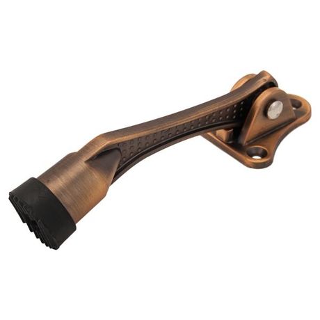 Фиксатор дверной КН-130 BR "козья ножка" БЛИСТЕР бронза Аллюр 10 176