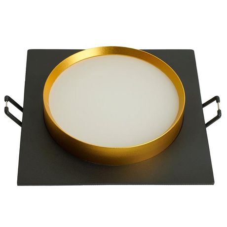 Светильник потолочный встраиваемый, 15W 230V GX53, черный + золото, квадрат, без лампы, DL506 | 51364 FERON