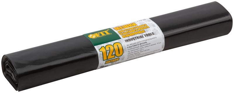 Мешки для строительного мусора, ПВД особопрочные, 120 л, 700х1100 мм, толщина 35 мкм, 10 шт - 11934 РОС