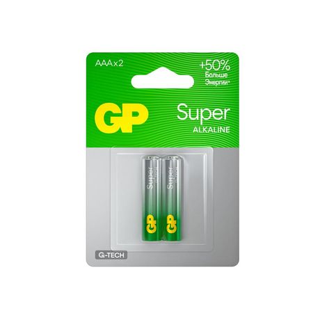 Батарейка алкалиновая GP Super Alkaline G-Tech 24А ААA - 2 шт. на блистере 1221