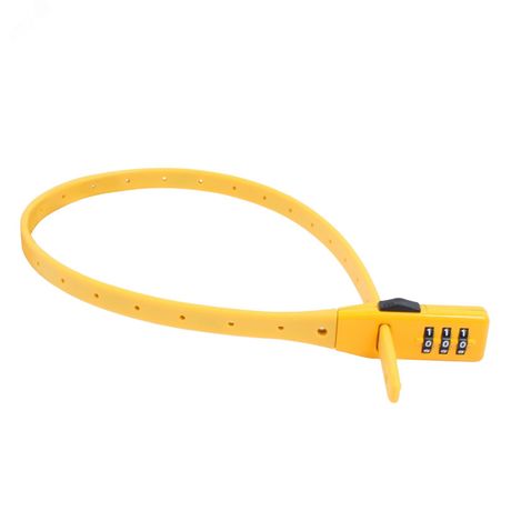 Замок навесной Булат ВС 455 НС (11*530) ЖЕЛТЫЙ кодовый с нерж. тросом - 14744 ПТК