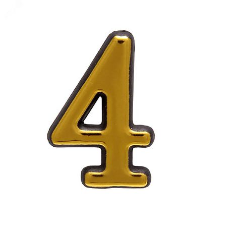 Цифра дверная на двусторонней клеевой основе, АЛЛЮР БОЛЬШАЯ пластик 4 золото - 6973 ПТК