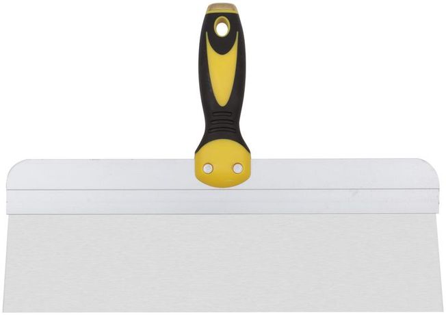 Шпатель фасадный нержавеющий Профи, прорезиненная ручка с метал.бойком, 350 мм - 06445 РОС