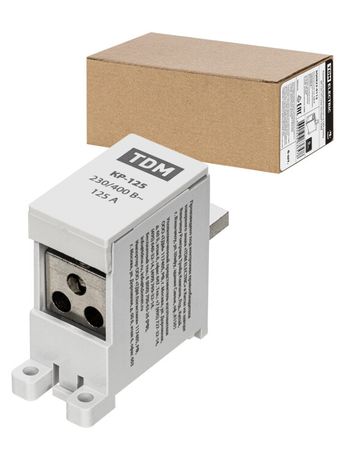 Клемма распределительная на DIN-рейку КР-125 1П 125А (3х16мм²) | SQ0823-0115 TDM