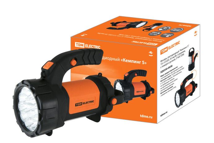 Фонарь кемпинговый 15хLED + 12хLED 3хАА Кемпинг 5, 3 режима с поворот. ручкой | SQ0350-0038 TDM