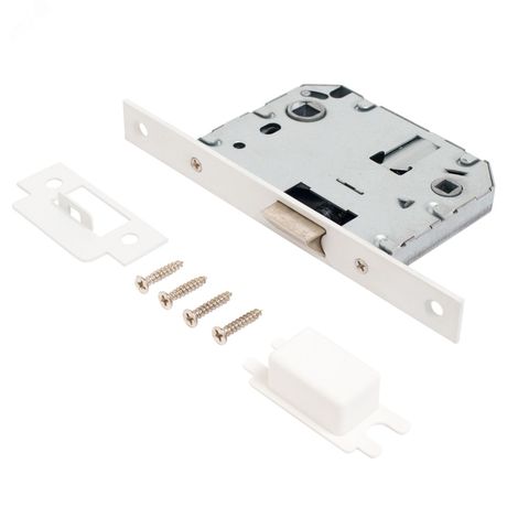 Защёлка Аллюр АРТ L7050S W матовый белый планка18мм без ручек с фиксатором - 14544 ПТК