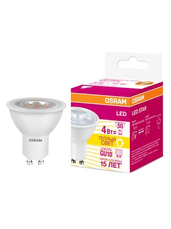 Светодиодная лампа LED STAR PAR16 4W, GU10 LSPAR165036 4W/830 230V 10X1RU | 4058075134843 Osram