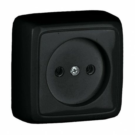 Розетка открытой установки, одноместная, с изолирующей пластиной, цвет черный | РА16-103-08 HEGEL
