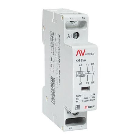 Контактор модульный КМ 25А 2NC 230VAC (1 мод.) AVERES | km-av-1-25-02-230V EKF