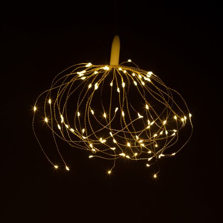 Светодиодная новогодняя гирлянда ENIS-90W подвесной светильник Салют теплый белый 90 led 2*AA | Б0060541 ЭРА