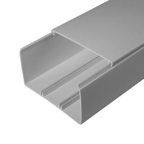 Кабель-канал серый RAL 7035 100х60 (16м/уп) 2-й замок в п/э | PR03.0082 ПРОМРУКАВ Строитель