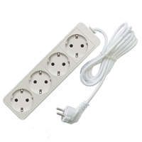 Удлинитель бытовой ТМ Союз 3500 Вт с заземлением 4 гнезда ПВС 1,5м - 481S-6401