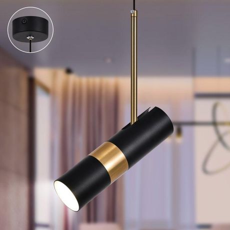 Светильник подвесной (подвес) PL33 BK/GD MR16 GU10 потолочный цилиндр черный, золото | Б0061382 ЭРА