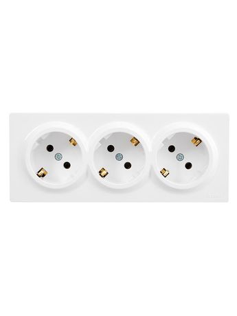 Розетка 3-м ОП LETO с заземл. закрытый корпус ПБТ бел. LEZARD 752-0200-127BUP