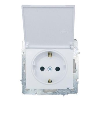 Розетка 1-м СП VESNA 16А IP44 с заземл. крышкой ПБТ механизм бел. LEZARD 742-0288-123BIPCH LEZARD арт. 742-0288-123BIPCH