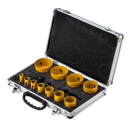 Набор коронок Bimetal (14, 20, 22, 25, 30, 35, 40, 51, 60, 64, 67), 16 предметов, мет. кейс | KR-92-0203-1 Kranz