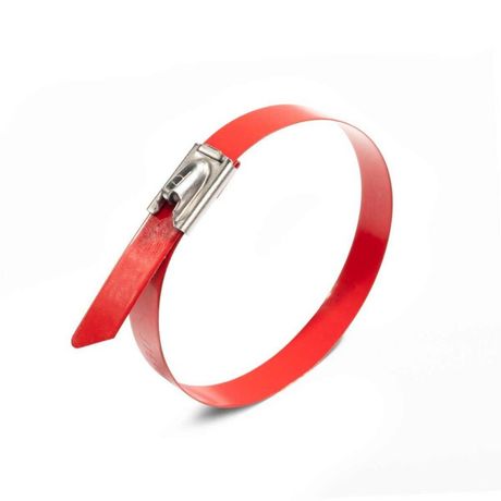 Хомут СКС-П (316) 4.6х300 стальной с покрытием красн. (уп.100шт) Fortisflex 83064 КВТ