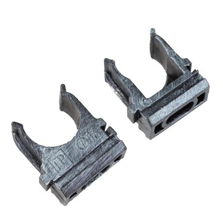 Держатель для труб (клипса) ретро проводка ПВХ серебр. век (уп.10шт) Bironi BTK1-16-11-10