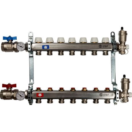 Коллектор STOUT из нержавеющей стали в сборе без расходомерами 7 выходов - RG008P0RNA53S4 SMS 0912 000007