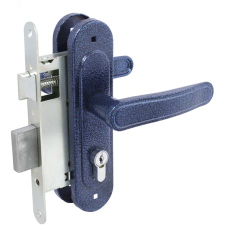 Замок врезной Птимаш ЗВ4-3.03 синий муар с/руч - 12835 ПТК