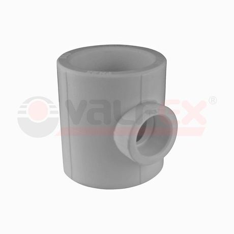 Тройник редукционный 63х20х63 мм полипропиленовый PPR СЕРЫЙ - 10632063Г VALFEX