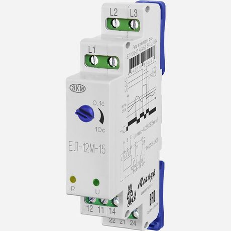 Реле контроля напряжения 3ф ЕЛ-12М-15 УХЛ4 AC 100В [спец.] задержка срабатывания 0.1...10с ток контактов исполнит. 8А 2п Меандр A8302-16934386 и Автоматика