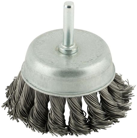 Корщетка чашечная со шпилькой стальная витая проволока 65мм КУРС 38477