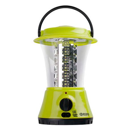 Фонарь аккумуляторный кемпинговый AccuF5-L36-gn 36SMD 2 режима: 100проц. 2ч/10проц. 16ч аккум. 1.6А.ч индикатор зарядки диммер зел. ФАZА 2851000 ФАЗА .4897062851000 2851000;4897062851000
