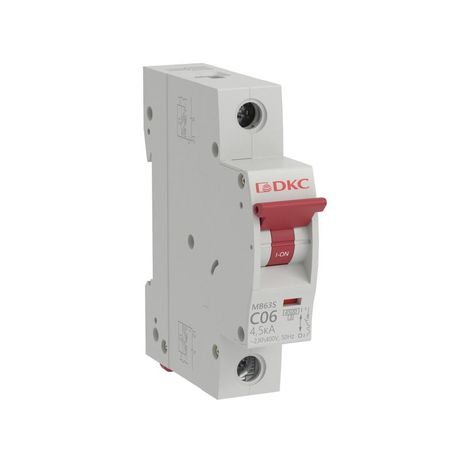 Выключатель автоматический модульный 1п C 6А 4.5кА MB63 YON MB63S-1PC06 ДКС DKC (ДКС) арт. MB63S-1PC06