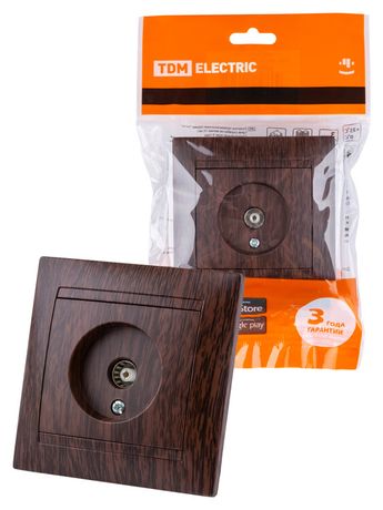 Розетка телевизионная простая (0-2400МГц, "мама") венге "Лама" | SQ1815-0417 TDM
