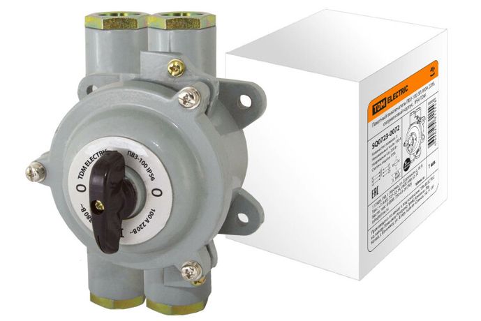 Пакетный выключатель ПВ3-100 3П 100А 220В, силуминовый корпус, IP56 | SQ0723-0072 TDM