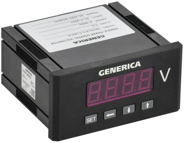 Вольтметр цифровой щитовой однофазный 48х96мм LED | IDV41-5-1-0-LED-G GENERICA IEK