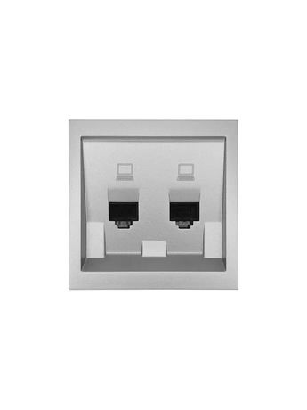 Розетка 2-мест. компьютерная СП ZIMA IP20 сер. матов. LEZARD 704-7488-141