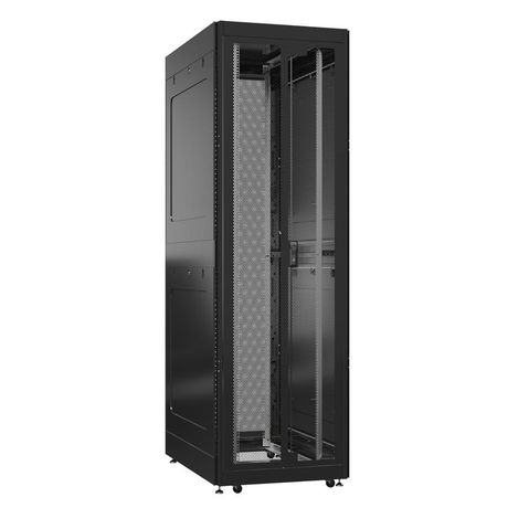 Шкаф серверный 42U 800х1200 передняя дверь: двустворчатая перфорированная IP20. задняя боковые панели: глухой металл. цвет: черный RAL9005 - EX 8242.9441 SYSMATRIX