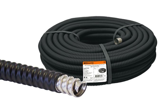 Металлорукав в ПВХ-изоляции Р3-Ц-П нг d 8 черный (50м) | SQ0407-0208 TDM