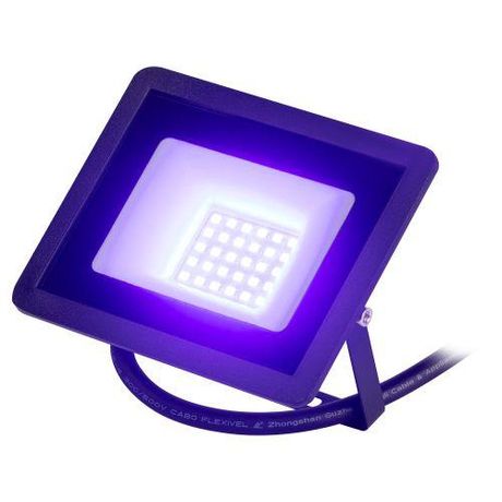 Прожектор светодиодный ДО-30Вт синий цвет свечения 330Лм IP65 200-240В черный корпус 30w LPR-025-BLUE-030 - Б0064716 ЭРА