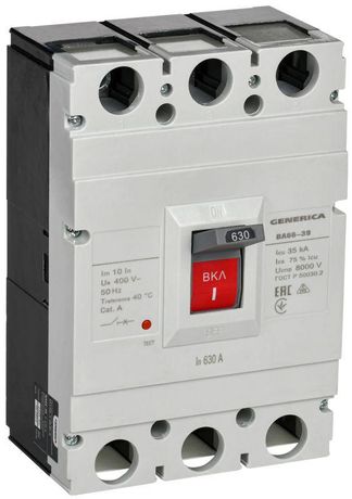 Выключатель автоматический ВА66-39 3Р 630А 35кА | SAV50-3-0630-G GENERICA IEK
