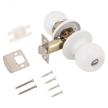 АЛЛЮР 5560 BK WW белый - 1188 Ручка-защелка для межкомнатных дверей ПТК